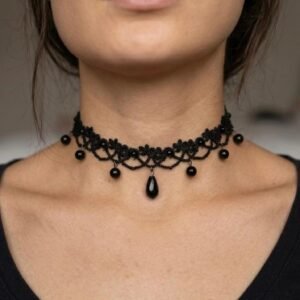 Gargantilla Con Perla Negra