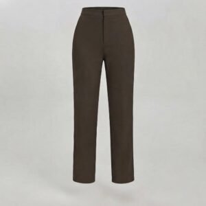 Pantalón Café De Tela Petite