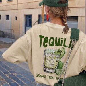 Camiseta Albaricoque Estampada Tequila