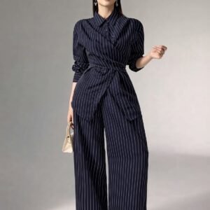 Conjunto Elegante Con Blusa Cruzada