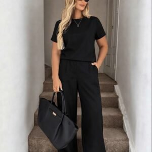 Conjunto Negro Pantalon Fluido