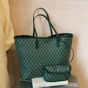 Set Bolso Tote Con Cartera verde