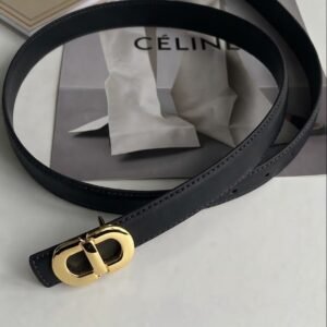Cinturon Negro Con Hebilla Dorada CD