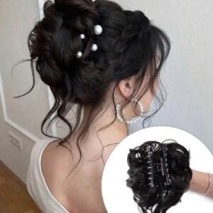 Extension de cabello Sintetico Moño Con Pinza
