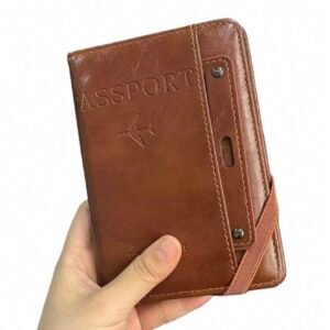 Funda Para Pasaporte Multifuncional Cafe Claro