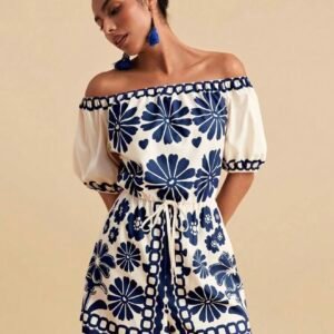 Mono Corto Estampado Azul