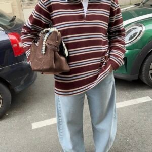 Camisa Tipo Polo Manga Larga Oversize